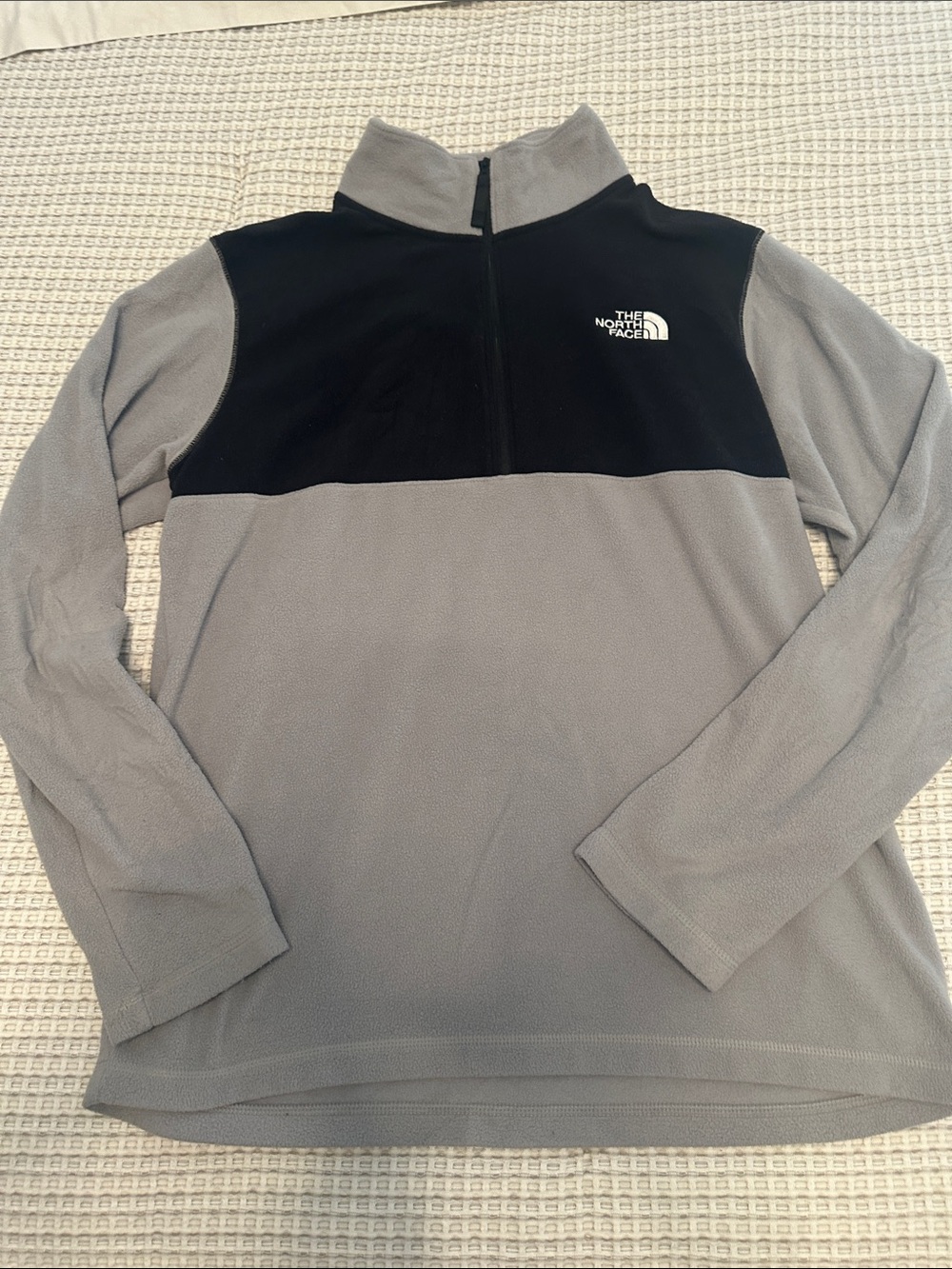 The North Face Men’s Gray and Black Zip-Up Fleece Pullover